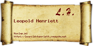 Leopold Henriett névjegykártya